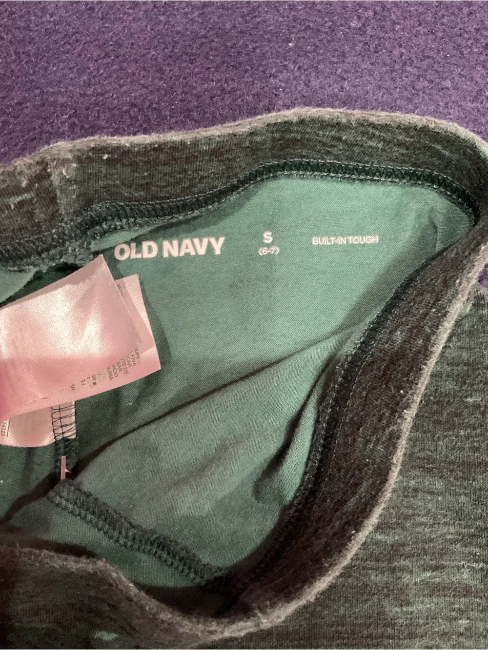 Old Navy Built-In Tough Kids Blue & Black Leggings Size S (6–7)